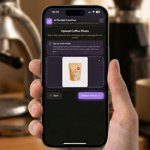 Step 1: Scan your coffee bag - Lumo App Interface